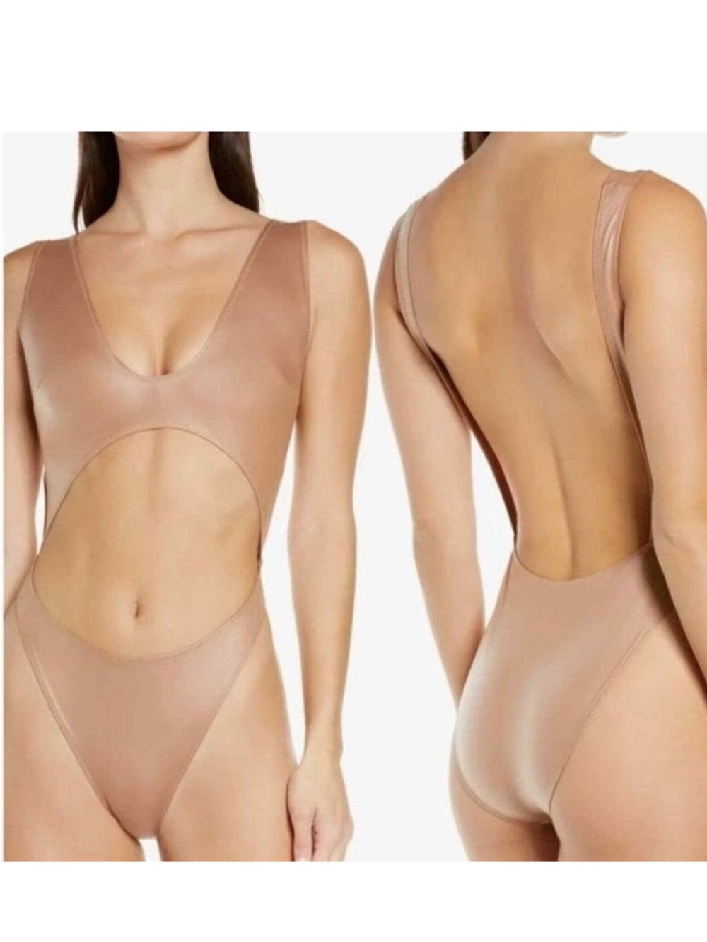 Skims Cutout One-Piece Swimsuit in Nude